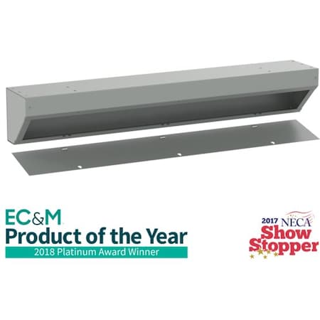 Hoffman Angled Trough, NEMA Type 1, 6x6x36, Gray, Steel AT6636